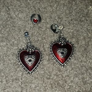 Ouija heart evil eye bleeding heart earrings